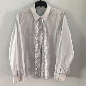 Light blue and white button up